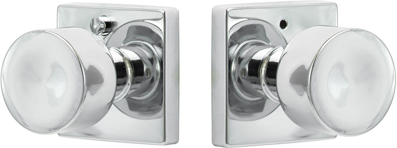 Sure-Loc Bergen Square Privacy Knobset in Polished Chrome finish