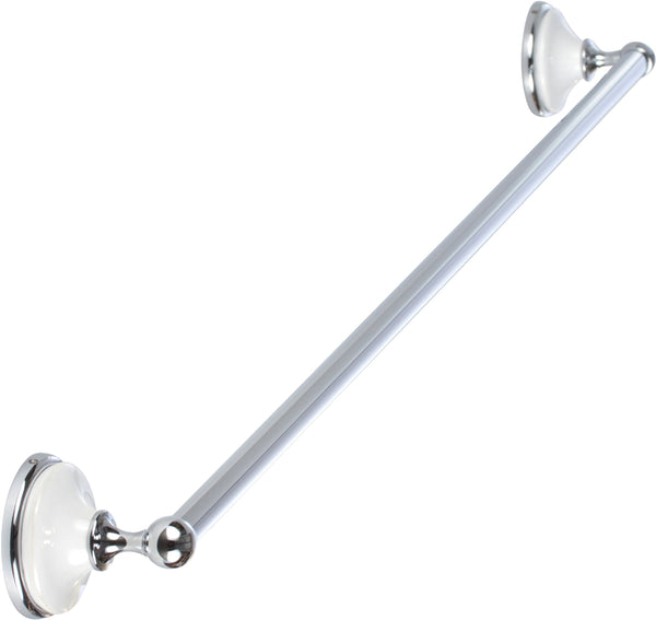 Sure-Loc Brighton 30" Towel Bar, With White Porcelain in Polished Chrome with White Porcelain finish