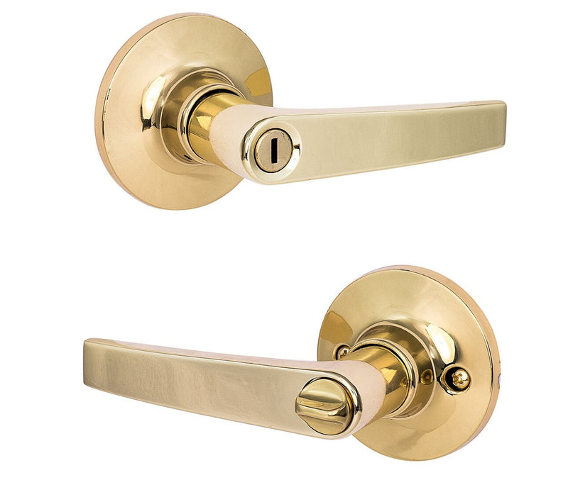 The Sure-Loc Cedar Lever in Polished Brass finish