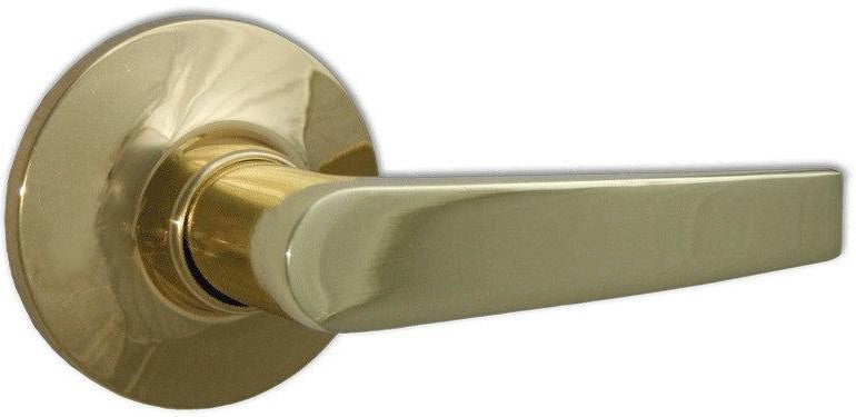 Sure-Loc Cedar Passage Lever in Polished Brass finish