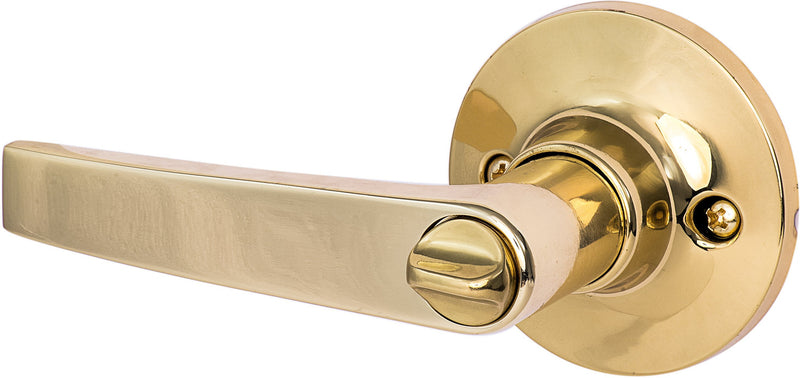 Sure-Loc Cedar Privacy Lever in Polished Brass finish