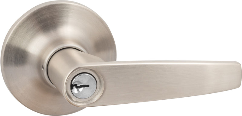 Sure-Loc Cedar Push Button Entrance Lever,.. in Satin Nickel finish