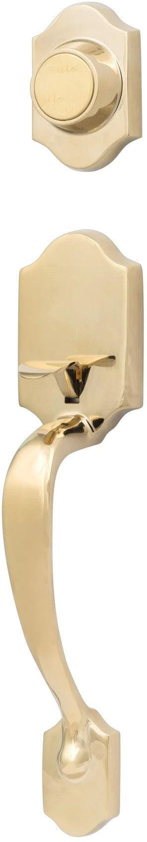 Sure-Loc Coral Dummy Handleset in Polished Brass finish