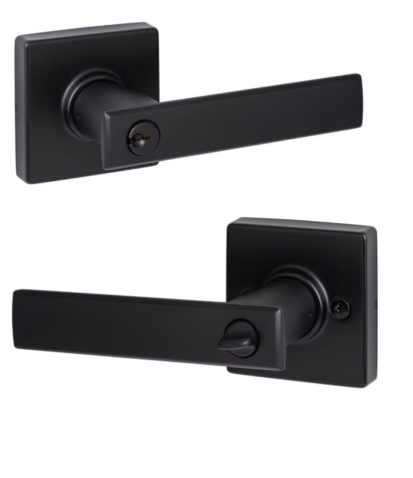Sure-Loc Cortina Keyed Entry Lever in Flat Black finish