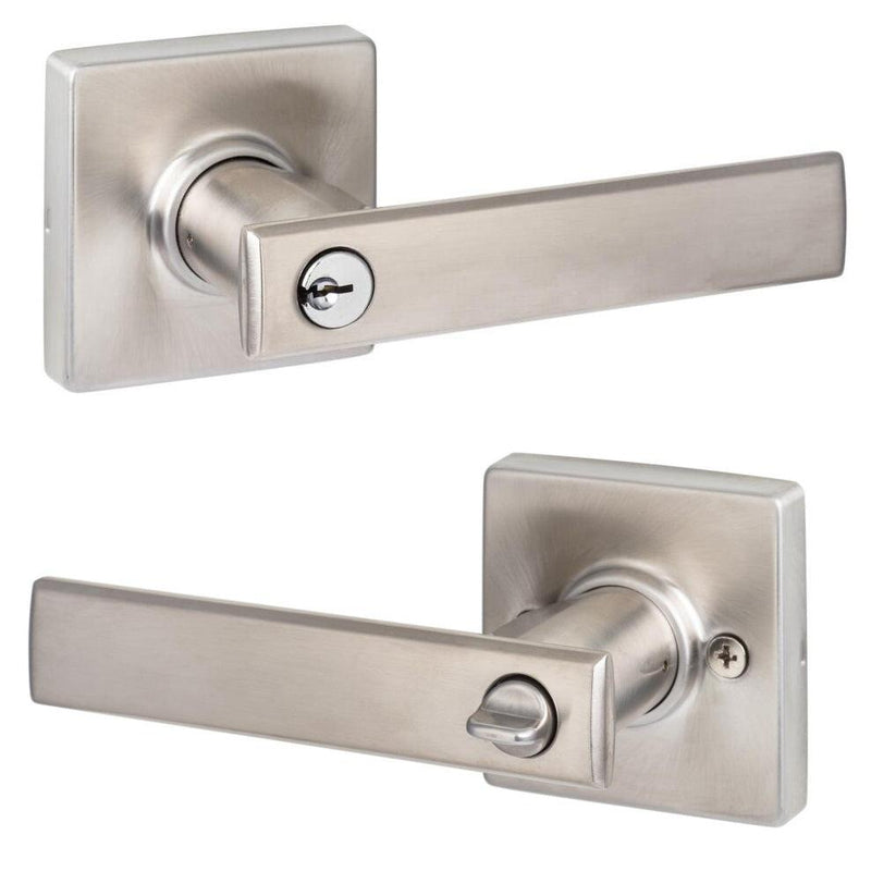 Sure-Loc Cortina Keyed Entry Lever in Satin Nickel finish