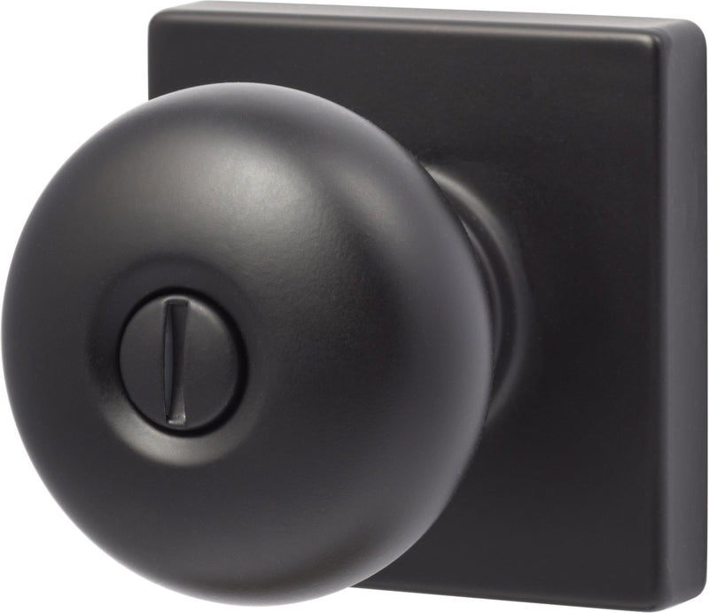 Sure-Loc Durango Square Privacy Knobset in Flat Black finish