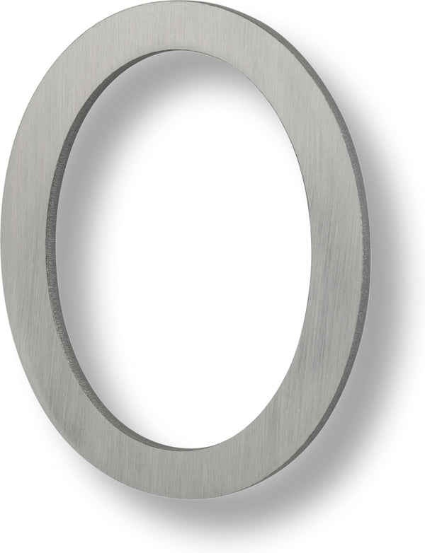 Sure-Loc Floating House Number, 6", No. 0 in Brushed Aluminum finish