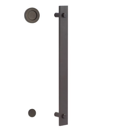 Sure-Loc Modern Barn Door Handle With Round Pull in Flat Black finish