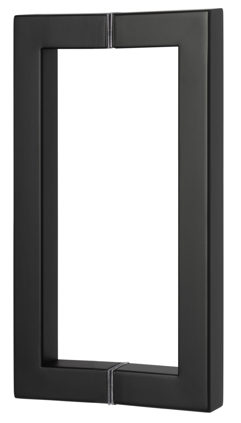 Sure-Loc Shower Door Handle, 8", Square, 2-Sided in Flat Black finish