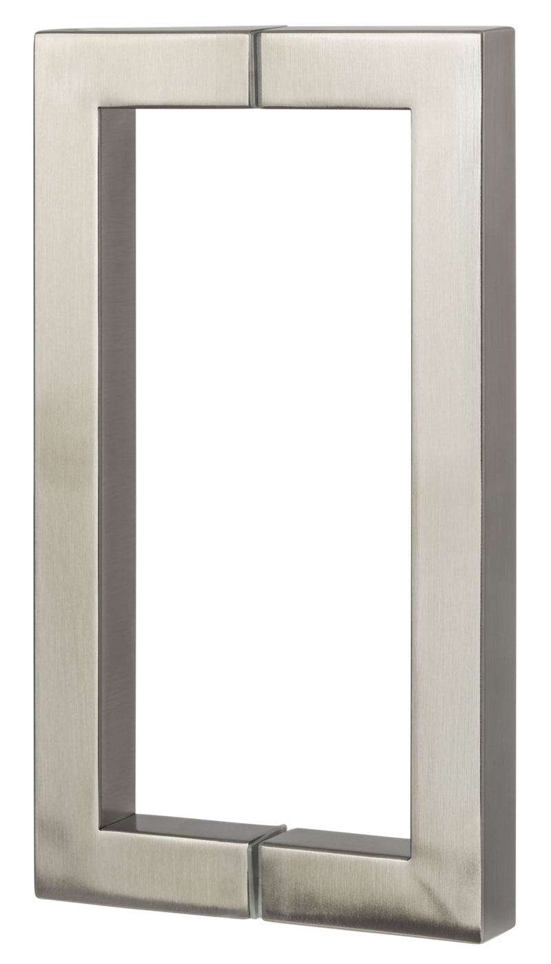 Sure-Loc Shower Door Handle, 8", Square, 2-Sided in Satin Stainless Steel finish