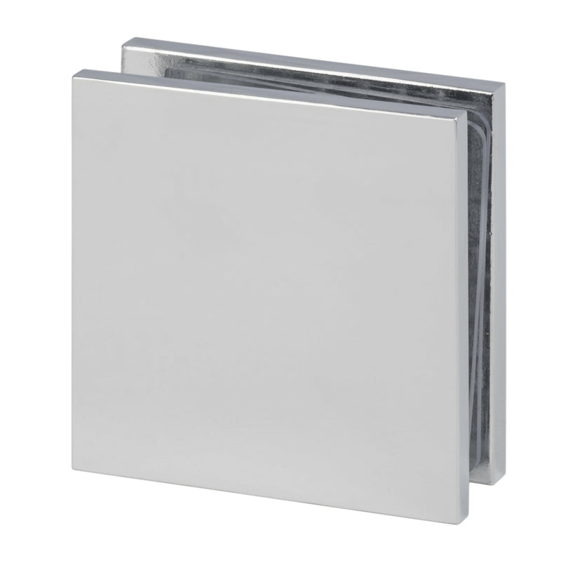 Sure-Loc Shower Glass Clamp, 2" x 2", Square in Polished Chrome finish
