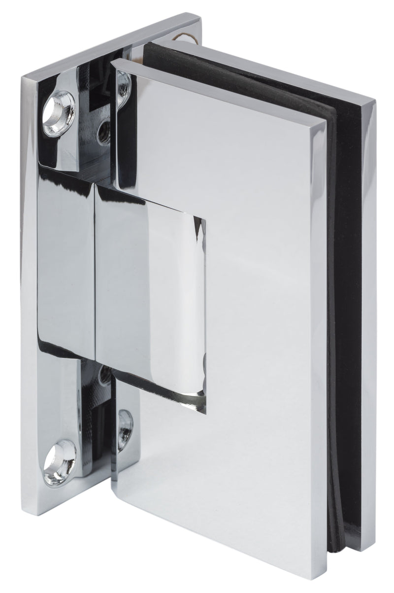 Sure-Loc Shower Glass Hinge, 2 1/4" x 4", Square in Polished Chrome finish
