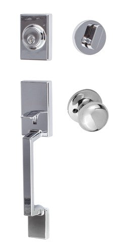 Sure-Loc Stockholm Handleset With Durango Knob Interior Trim in Polished Chrome finish