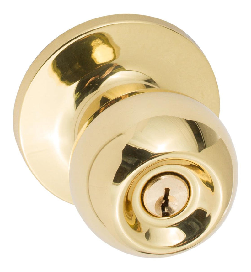 Sure-Loc Tahoe Entry Knobset in Polished Brass finish