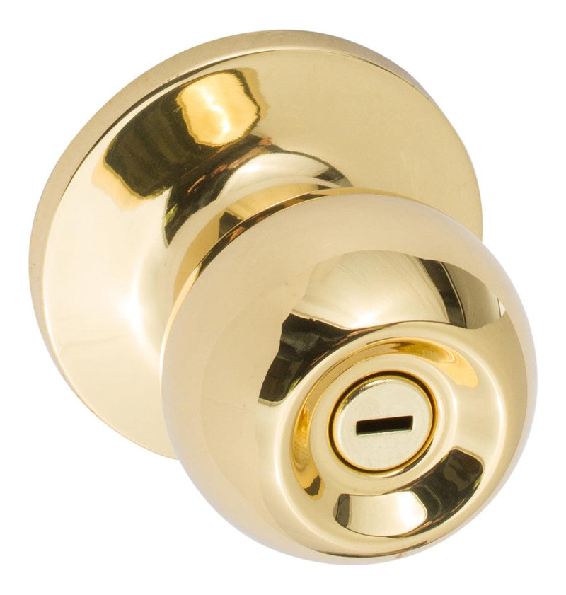 Sure-Loc Tahoe Privacy Knobset in Polished Brass finish