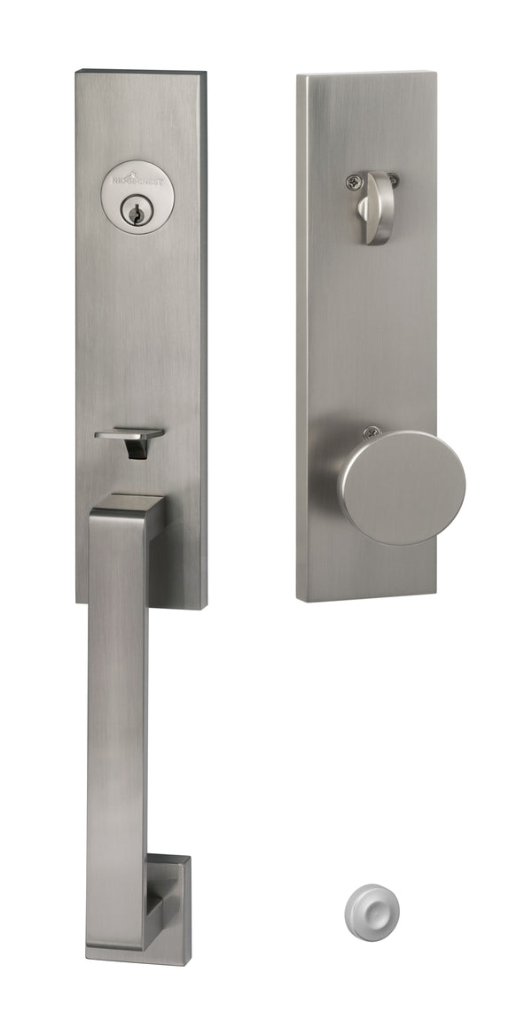 Sure-Loc Turin Handleset With Zermatt Knob Handleset Trim in Satin Nickel finish