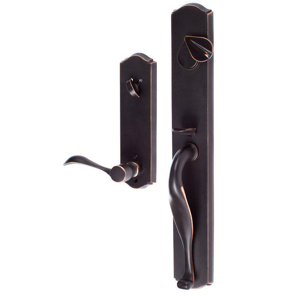 Sure-Loc Wasatch Dummy Handleset with Right Handed Sandstone Lever in Vintage Bronze finish