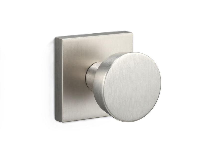 Sure-Loc Zermatt Knob with Square Rosette in Satin Nickel finish