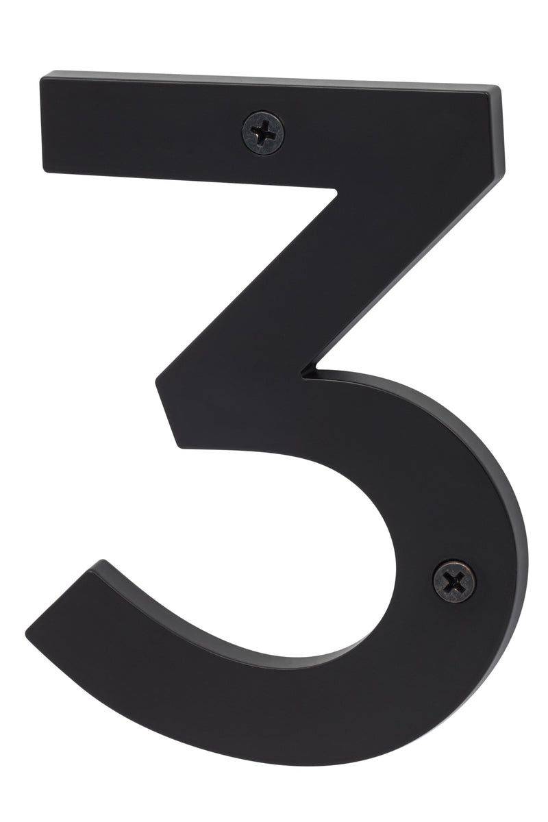 Sure-Loc Zinc House Number 5", No. 3 in Flat Black finish