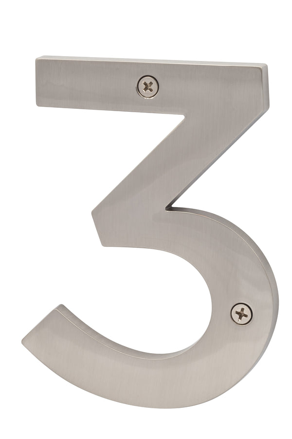 Sure-Loc Zinc House Number 5", No. 3 in Satin Nickel finish