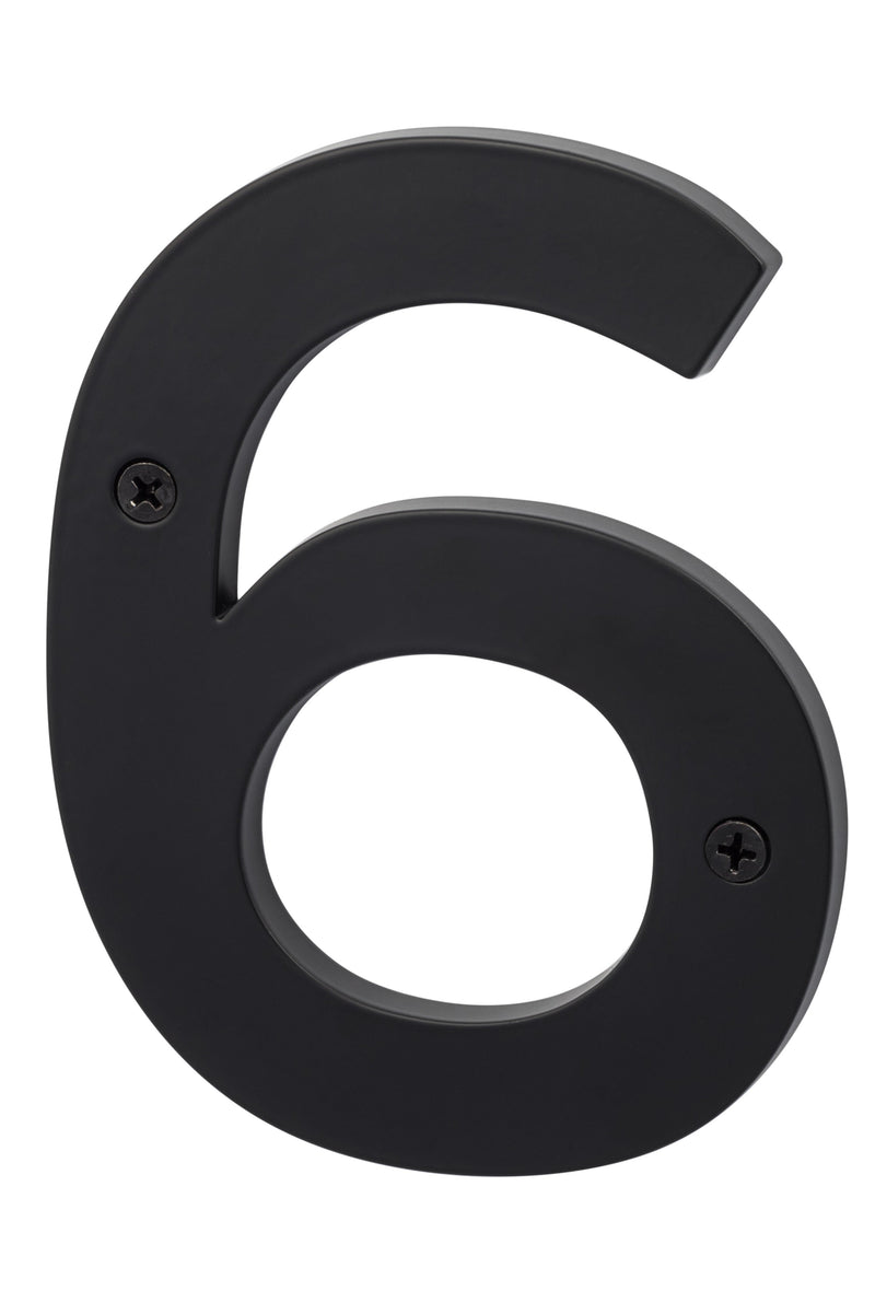 Sure-Loc Zinc House Number 5", No. 6 in Flat Black finish