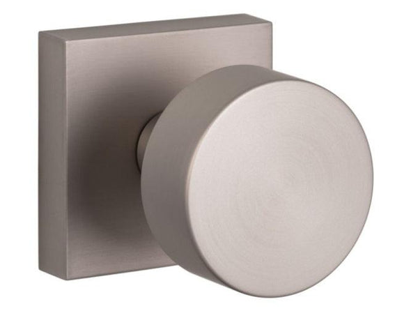 Sure-Loc Zurich Knob with Square Rosette in Satin Nickel finish