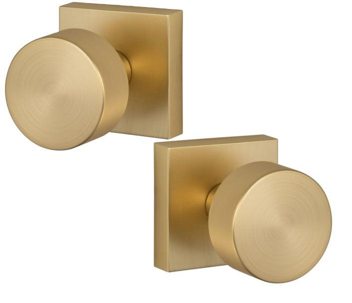 Sure-Loc Zurich Square Privacy Knob in Satin Brass finish