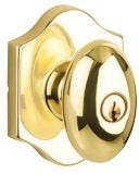 Yale Expressions Auburn Knob with Everly Rosette in Polished Brass finish