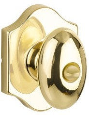 Yale Expressions Auburn Knob with Everly Rosette in Polished Brass finish