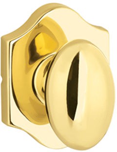 Yale Expressions Auburn Knob with Everly Rosette in Polished Brass finish