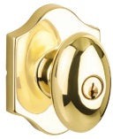 Yale Expressions Auburn Knob with Everly Rosette in Polished Brass finish