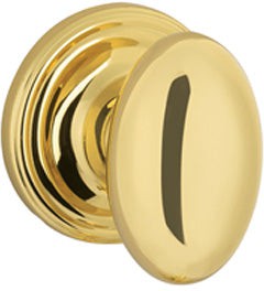 Yale Expressions Auburn Knob with Maguire Rosette in Polished Brass finish