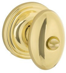 Yale Expressions Auburn Knob with Maguire Rosette in Polished Brass finish