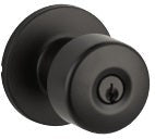 Yale Expressions Dylan Knob with Owen Rosette in Flat Black finish