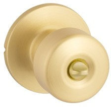 Yale Expressions Dylan Knob with Owen Rosette in Satin Brass finish