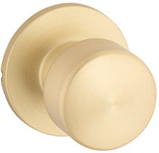 Yale Expressions Dylan Knob with Owen Rosette in Satin Brass finish