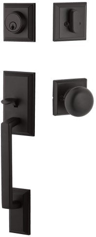 Yale Expressions Ellington Entry Set with Walker Knob in Flat Black finish