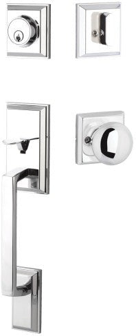 Yale Expressions Ellington Entry Set with Walker Knob in Polished Chrome finish