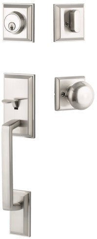 Yale Expressions Ellington Entry Set with Walker Knob in Satin Nickel finish