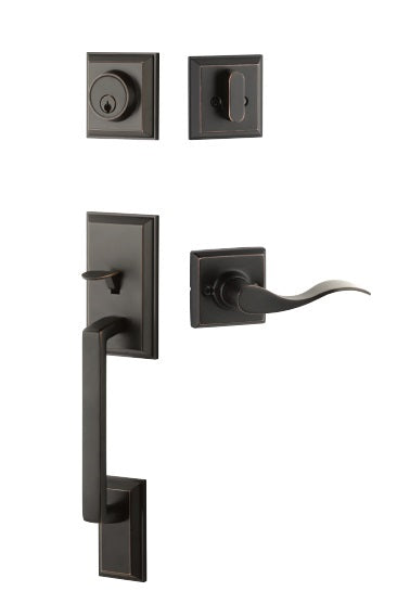 Yale Expressions Ellington Single Cylinder Entry Set with Left Handed Brunswick Lever, Kwikset Keyway in Oil Rubbed Bronze finish