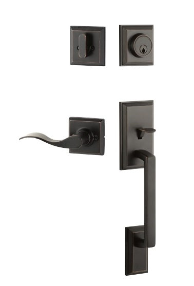 Yale Expressions Ellington Single Cylinder Entry Set with Right Handed Brunswick Lever, Kwikset Keyway in Oil Rubbed Bronze finish