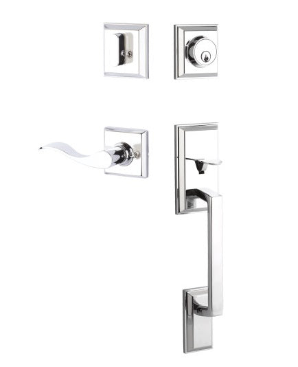 Yale Expressions Ellington Single Cylinder Entry Set with Right Handed Brunswick Lever, Schlage Keyway in Polished Chrome finish