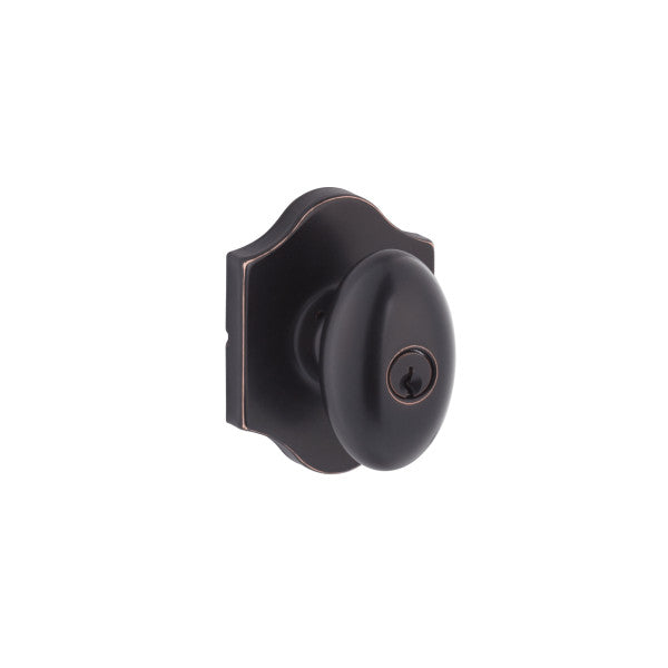 Yale Expressions Entry Auburn Knob with Everly Rosette, Kwisket Keyway in Oil Rubbed Bronze finish