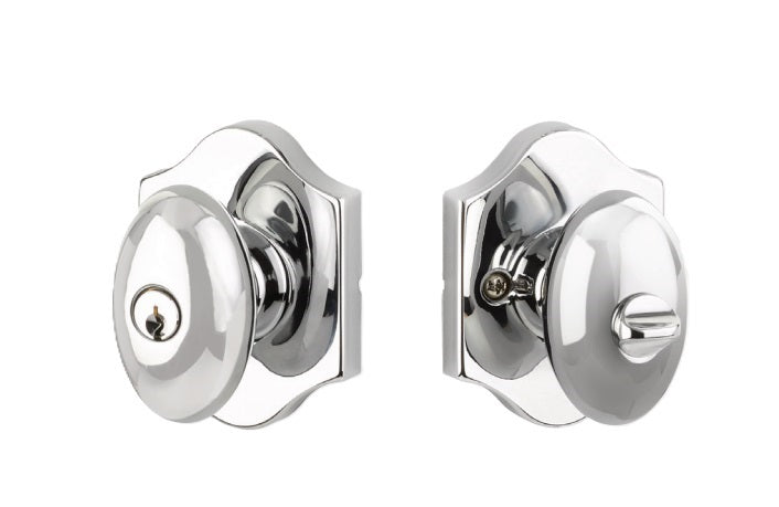 Yale Expressions Entry Auburn Knob with Everly Rosette, Kwisket Keyway in Polished Chrome finish