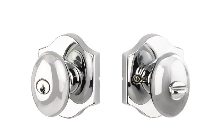 Yale Expressions Entry Auburn Knob with Everly Rosette, Schlage Keyway in Polished Chrome finish