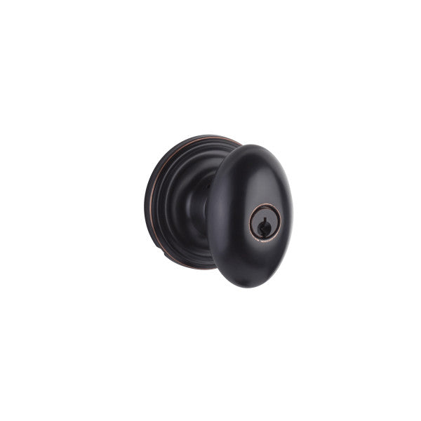 Yale Expressions Entry Auburn Knob with Maguire Rosette, Kwisket Keyway in Oil Rubbed Bronze finish