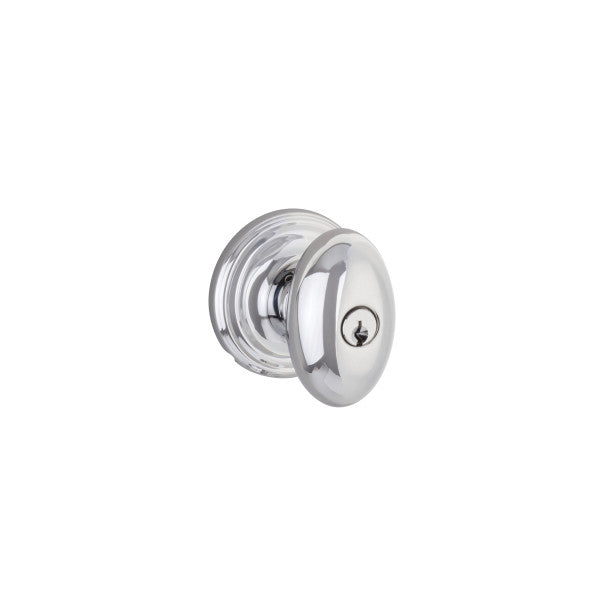 Yale Expressions Entry Auburn Knob with Maguire Rosette, Kwisket Keyway in Polished Chrome finish