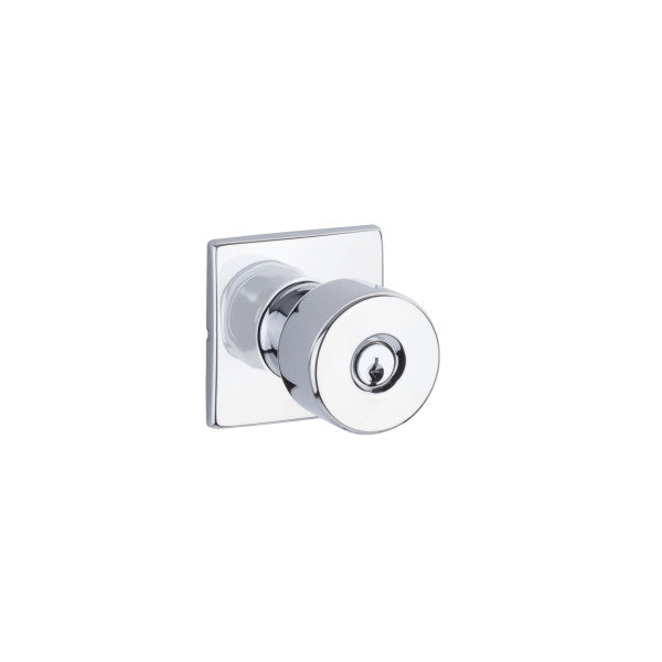 Yale Expressions Entry Dylan Knob with Marcel Rosette, Kwikset Keyway in Polished Chrome finish