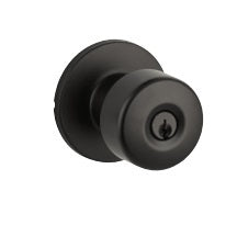 Yale Expressions Entry Dylan Knob with Owen Rosette, Kwikset Keyway in Flat Black finish