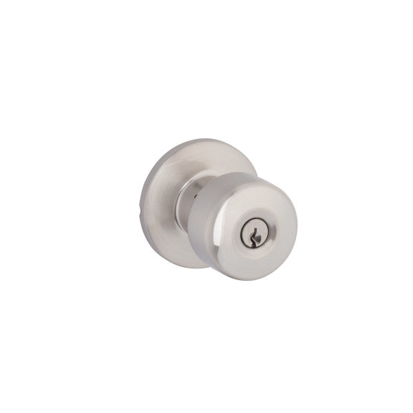 Yale Expressions Entry Dylan Knob with Owen Rosette, Kwikset Keyway in Satin Nickel finish